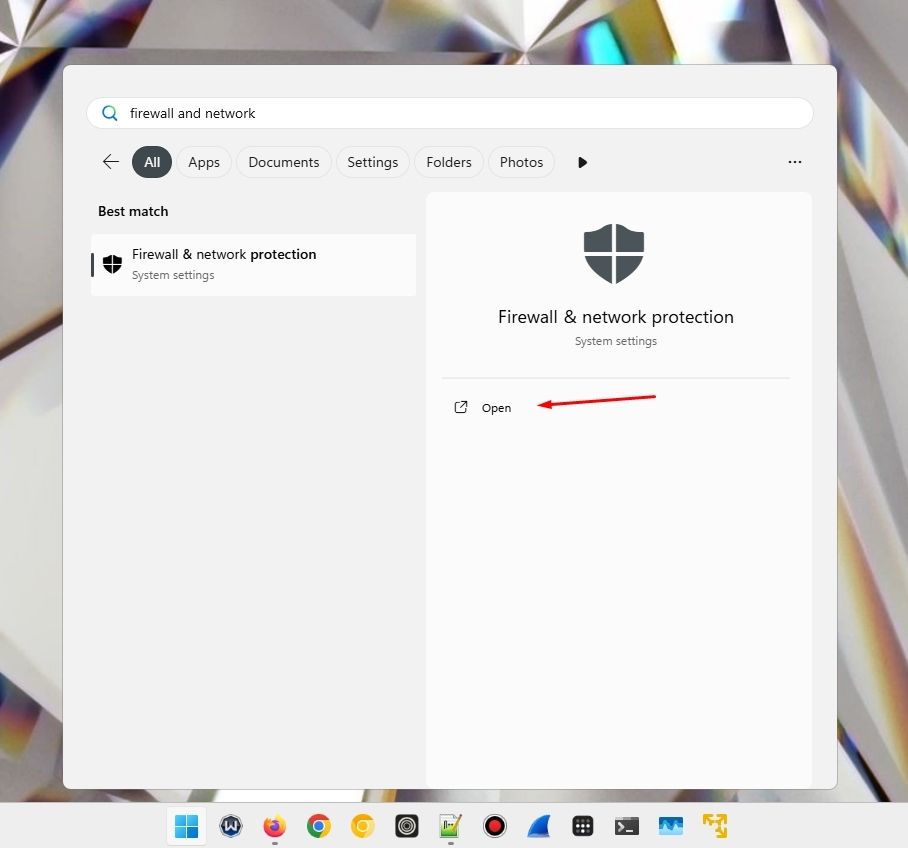 Open in system settings