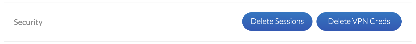 Delete Sessions/Creds buttons