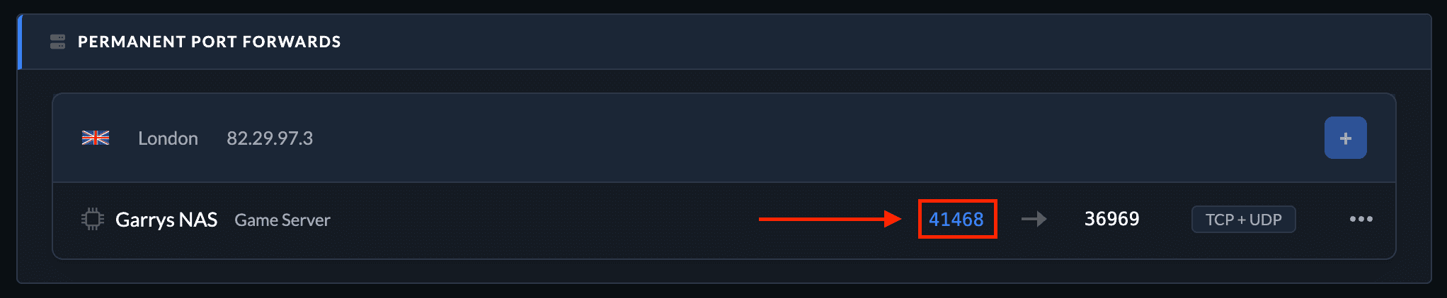 Completed Port Forward